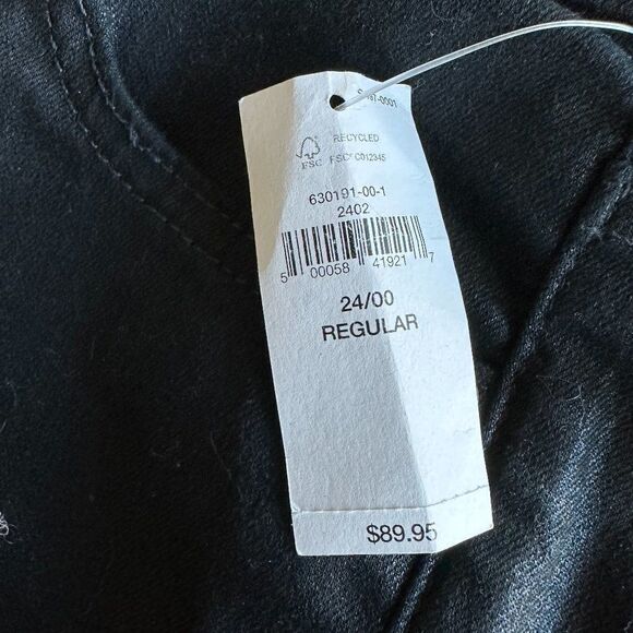 GAP Black Coated High Rise True Skinny Jeans with Washwell - Size 24-00R - Picture 7 of 16